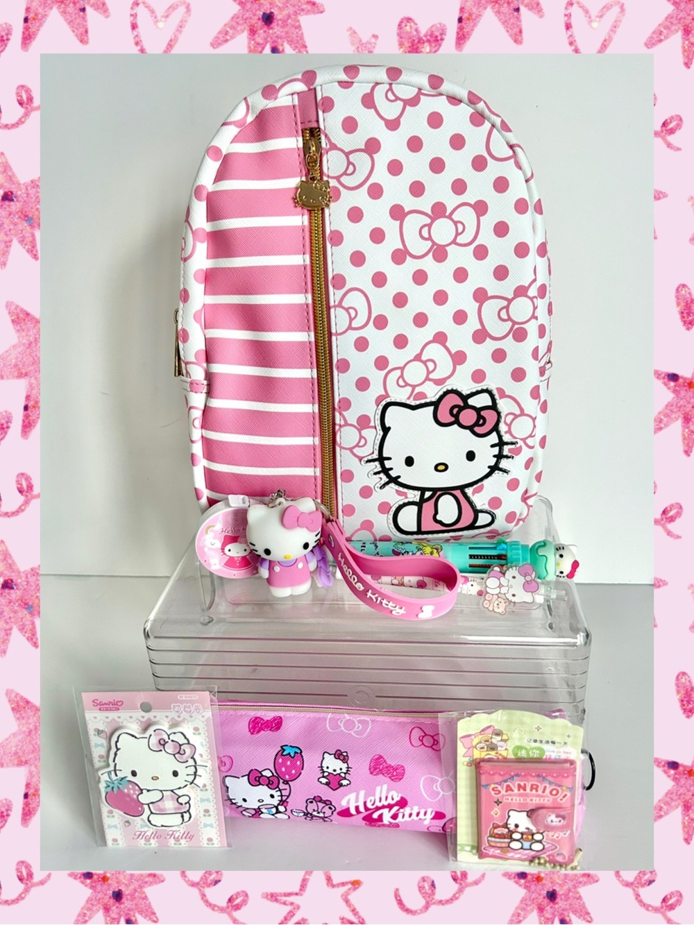 💖(HK418) Hello Kitty Adorable 8-Piece Backpack Bundle!